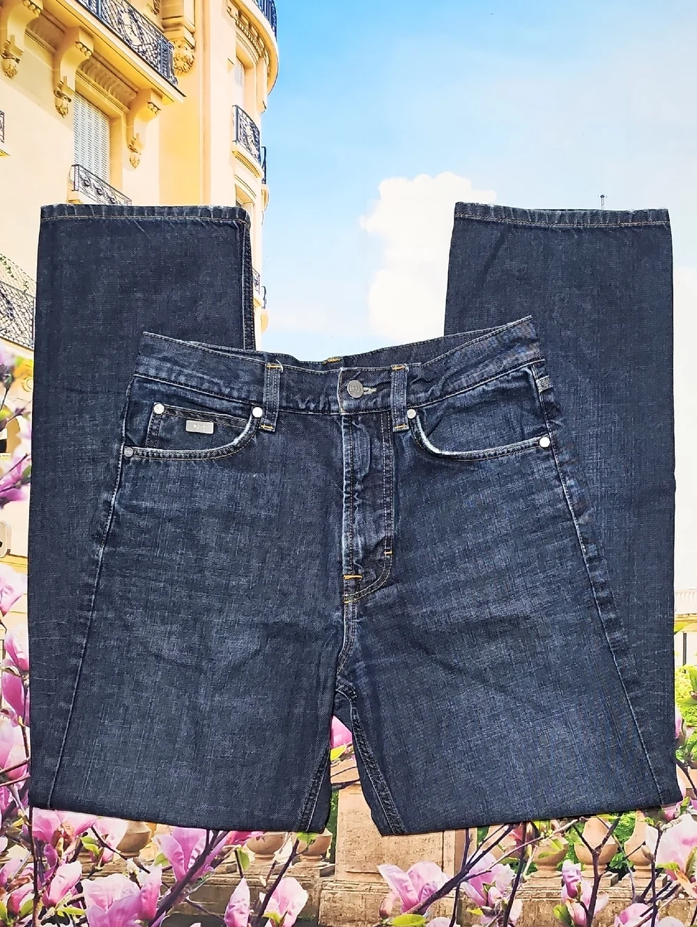 Hugo Boss Blue Straight Leg Jeans Size 28